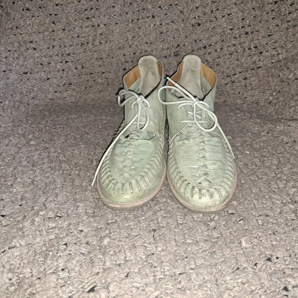 OFFICE London-Sage Green Nubuck Fisherman/Ghillie Sandals-Sz 40-Excellent - Picture 3 of 8